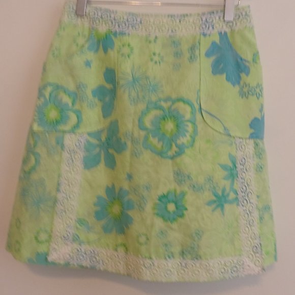 LILLY PULITZER Pansy Lace Skort Skirt Shorts Lagoon Green Wave Sz M - Picture 3 of 16
